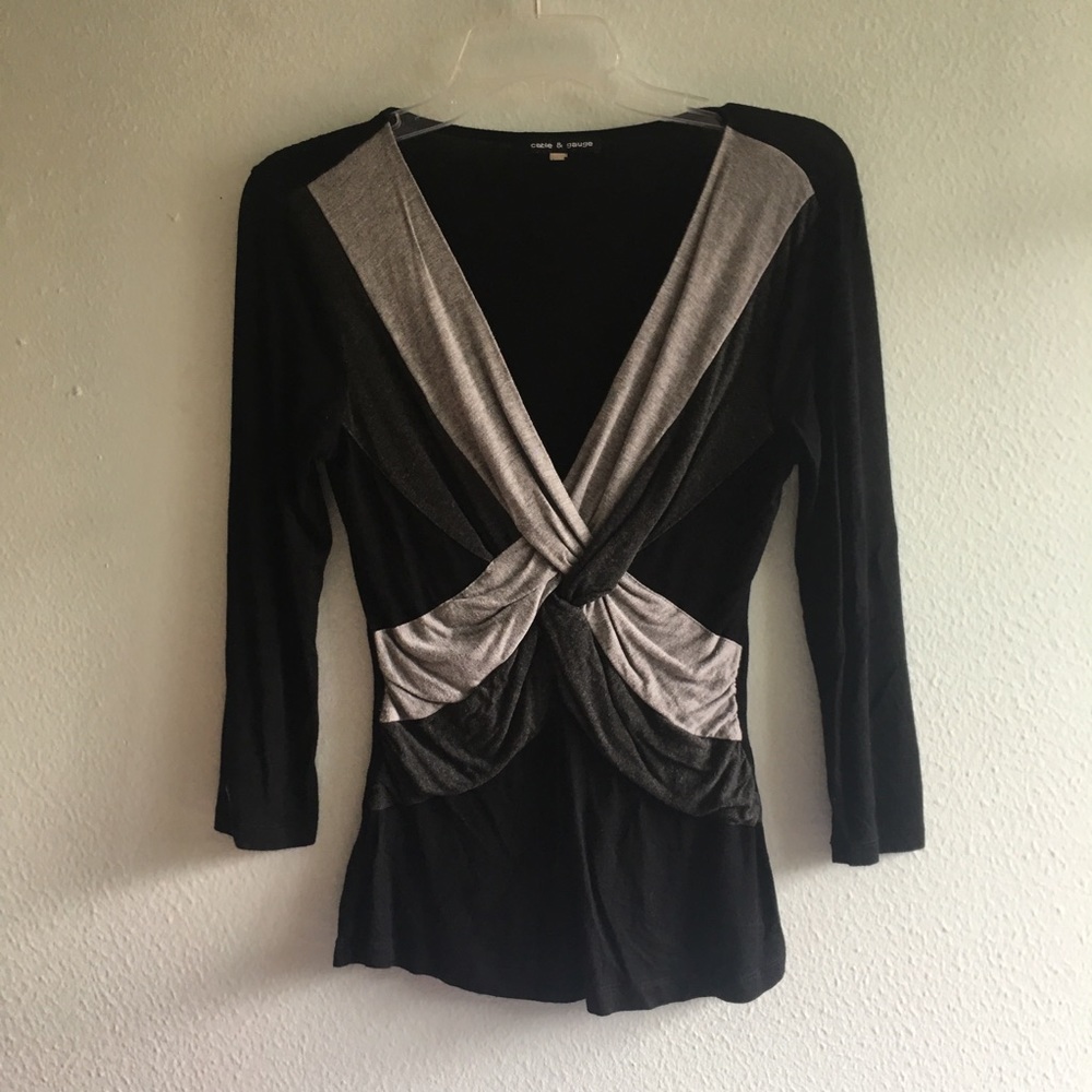 Cable & Gauge Black and Gray Knit Top